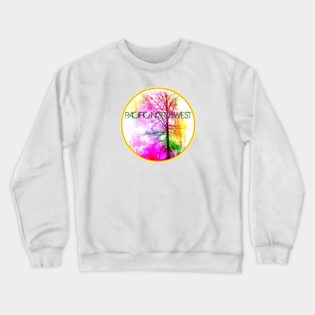 PNW Rainbow Tree Crewneck Sweatshirt by TheDaintyTaurus